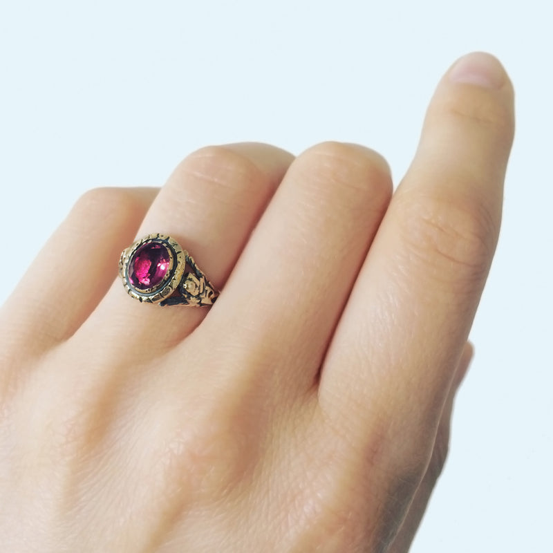 Georgian Foiled Garnet Ring