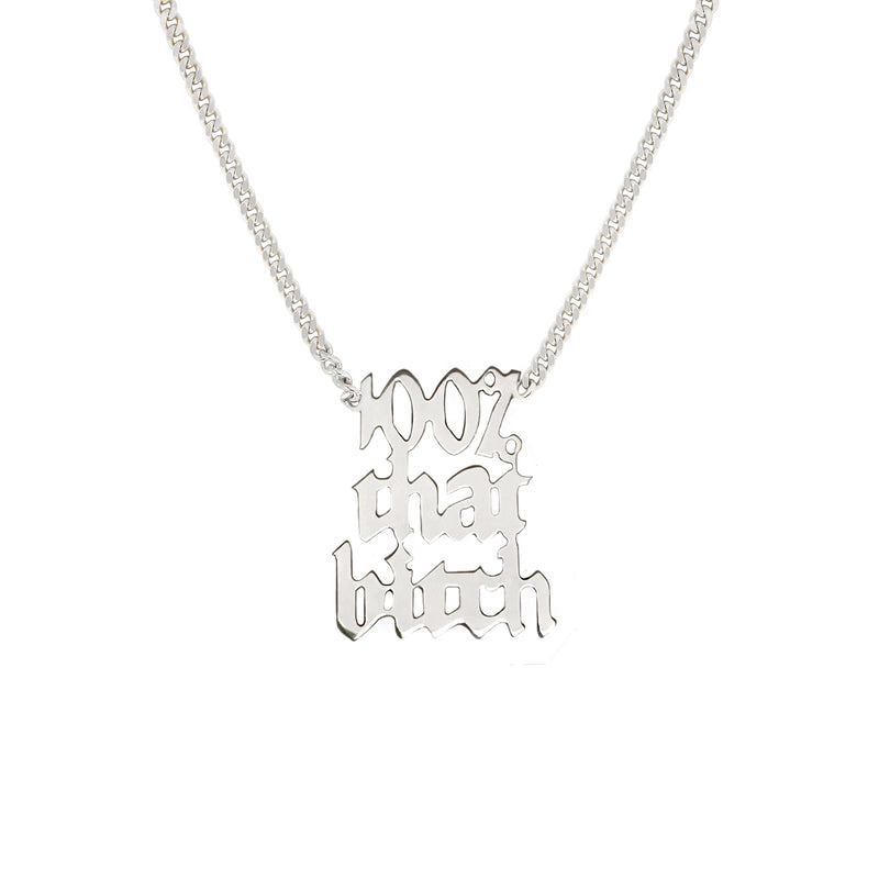 Louison Fine x Diamondoodles for Planned Parenthood - 100% That Bitch Nameplate Necklace