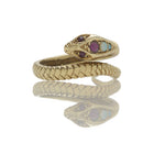 Art Deco Opal + Garnet Snake Ring