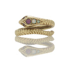 Art Deco Opal + Garnet Snake Ring