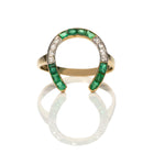 Edwardian Emerald Diamond Horseshoe Ring