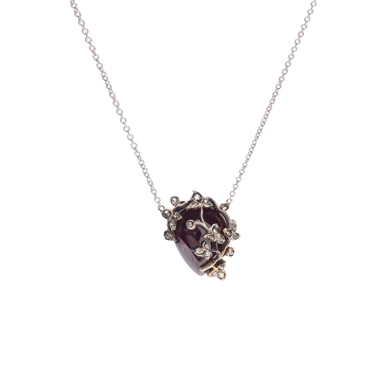 Georgian Diamond + Garnet Giardinetti Necklace