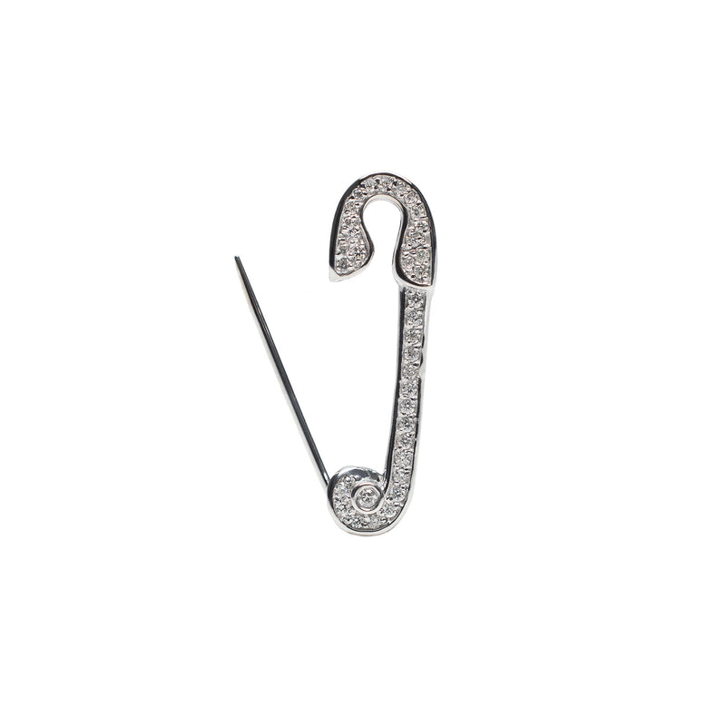 Pavé Diamond Safety Pin Earring
