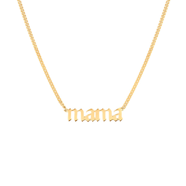 Petite Gothic Initial Nameplate Necklace