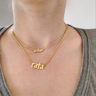 Classic Gothic Initial Nameplate Necklace